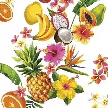 Ubrousky MAKI L (20ks) Tropical Mix on White