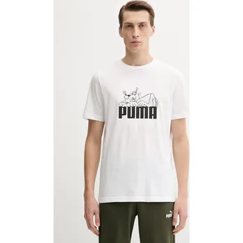 Pánské oblečení Bavlněné tričko Puma 632087 bílá 00X, vel. L
