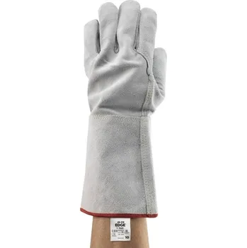 Pracovní rukavice RUKAVICE SVÁŘECÍ hovězí štípenka EDGE 48-216 šedá 10 (XL)