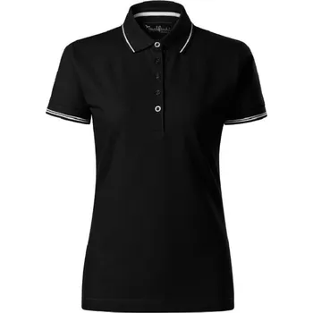 Pánská košile POLOKOŠILE krátký rukáv dámská 100% bavlna pique PERFECTION PLAIN 253 černá 01 L