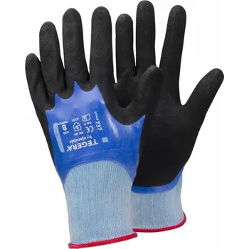 Pracovní rukavice RUKAVICE POVRSTVENÉ nitril (3/4) TEGERA 737 černá-modrá 9 (L)