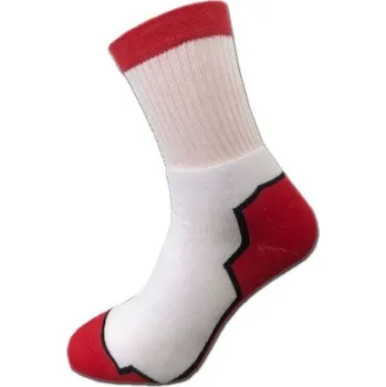 Pánské ponožky PONOŽKY polofroté U11 DORIS BÍLOČERVENÉ bílá-červená 35-38