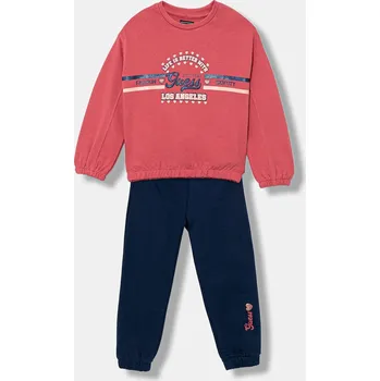 Dětská bavlněná tepláková souprava Guess K5YG02.KA6R4.9BYA růžová 38X, vel. 96-104