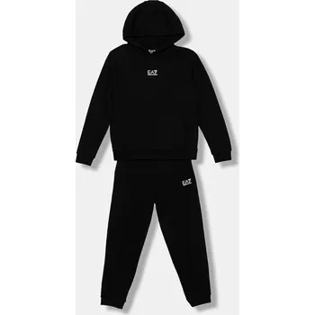 Dětská bavlněná tepláková souprava EA7 Emporio Armani 7B000164.AF10368 černá 99X, vel. 176