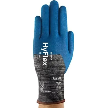 Pracovní rukavice RUKAVICE PROTIŘEZNÉ povrstvené PU+nitril HYFLEX 11-947 modrá 10 (XL)