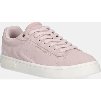 Dámské tenisky Semišové tenisky Armani Exchange dámské, růžová barva, XW001619 AF17445 U4012 XW001619.AF17445.U4012 03X, EUR 36