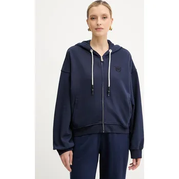 Dámská mikina Bavlněná mikina Pinko dámská, tmavomodrá barva, s kapucí, hladká, 105509 A2RB 105509.A2RB 59X, vel. M