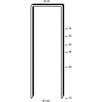 Průmyslová sponka ALSAFIX spona typ WD 75 mm z ocelového drátu pozinkováno (2800 kusů)