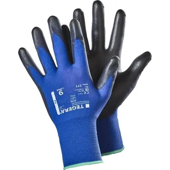 Pracovní rukavice RUKAVICE POVRSTVENÉ PU (dlaň) TEGERA 777 modrá-černá 8 (M)