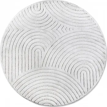 Koberec Hans Home Kusový koberec New York 106203 White kruh - 200x200 (průměr) kruh - doprava zdarma