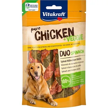 Pamlsek pro psa Vitakraft chicken+ veggie špenát-kuřecí tyčinky 80 g