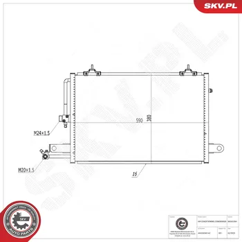 Ventilátor topení a klimatizace Kondenzátor klimatizace ESEN SKV 86SKV384
