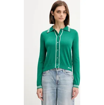 Dámský svetr Kardigan s příměsí vlny Guess Jeans dámský, zelená barva, W5YR32 Z3HO2 W5YR32.Z3HO2 76X, vel. M