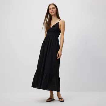 Dámské šaty Reserved - Ažurové maxi šaty - černý - XV442-99X - XV442-99X-XL