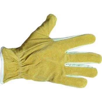 Pracovní rukavice RUKAVICE CELOKOŽENÉ vepřová štípenka NEMO 9513 žlutá-bílá 10,5-11 (2XL)