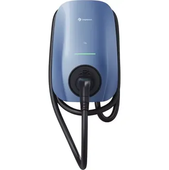 Nabíjecí stanice pro elektromobil Solplanet 22kW nabíjecí stanice pro elektromobily, 3-fázová, NFC, WiFi, Bluetooth, RS485, Typ 2, 5m kabel, Morandi modrá
