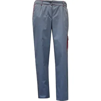 Pracovní zástěra KALHOTY pas dámské bavlna+PES REX šedá-červená 44/158