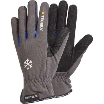 Pracovní rukavice RUKAVICE POVRSTVENÉ zimní PU+latex TEGERA 417 šedá-černá-modrá 9 (L)