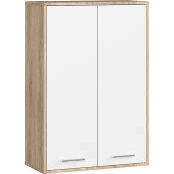 Koupelnový nábytek Závěsná koupelnová skříňka Fin W64 64 cm bílá/dub sonoma II