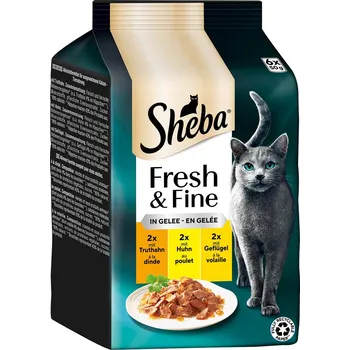 Krmivo pro kočku Sheba Fresh & Fine želé krůta, kuře & drůbež 6x50 g