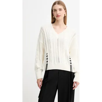 Pánské oblečení Bavlněný svetr BOSS Orange C_Fangallo 50545875 béžová 01X, vel. M