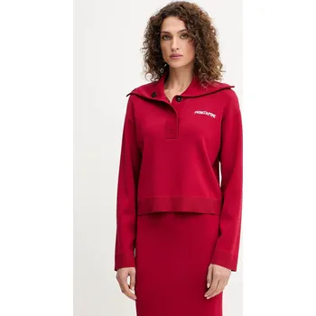 Dámská mikina Mikina Patrizia Pepe dámská, červená barva, s aplikací, 8K0307 K266 8K0307.K266 33X, vel. 34