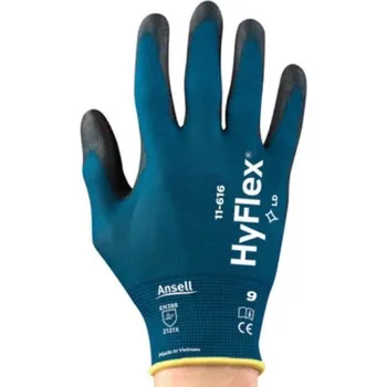 Pracovní rukavice RUKAVICE POVRSTVENÉ PU (dlaň) HYFLEX 11-616 modrá-černá 10 (XL)