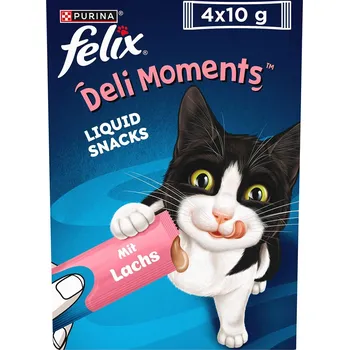 Pamlsek pro kočku Felix deli moments losos 4x10 g