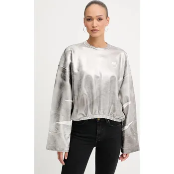 Dámská mikina Bavlněná mikina Pinko dámská, stříbrná barva, s potiskem, 105756 A2V1 105756.A2V1 SLV, vel. S