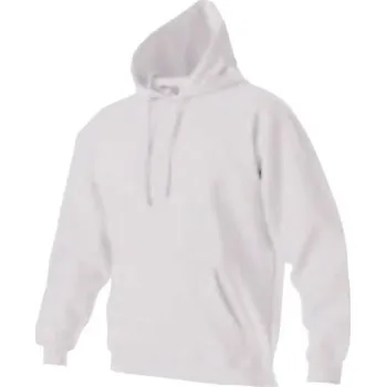 Pánská mikina MIKINA přes hlavu bavlna+PES teplákovina s kapucí KLOKANKA bílá XS