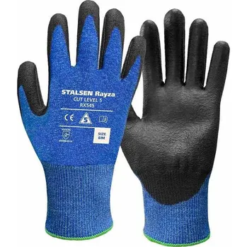 Pracovní rukavice RUKAVICE PROTIŘEZNÉ povrstvené PU RAYZA RX545 modrá-černá 8 (M)