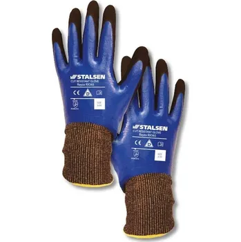 Pracovní rukavice RUKAVICE PROTIŘEZNÉ povrstvené nitrilem RAYZA RX565 modrá-černá 8 (M)