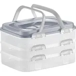 Piknik box s uchy 3 patra/šedá