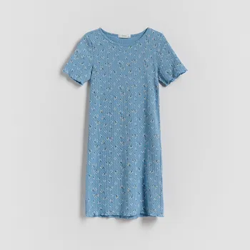 Dětská móda Reserved - Květované šaty - světle modrá - 227FW-50X - 227FW-50X-U13