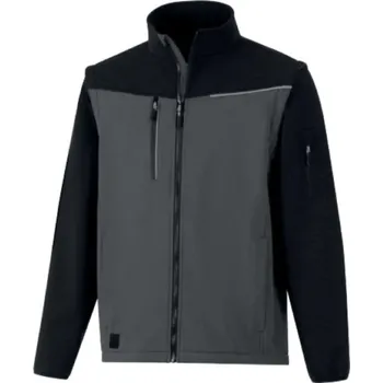 Pánský zimní kabát BUNDA SOFTSHELL SOCCIA tmavě šedá-černá 3XL