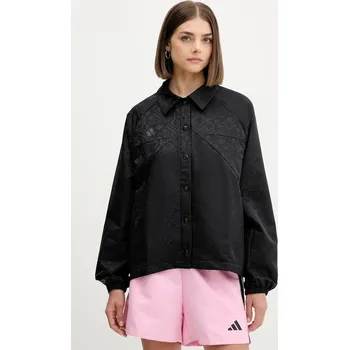 Bunda adidas House of Tiro černá barva, přechodná, oversize, JL7647 99X, vel. L