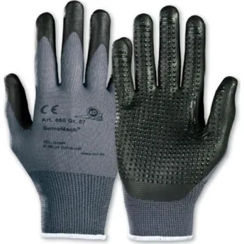 Pracovní rukavice RUKAVICE POVRSTVENÉ nitril (dlaň) GemoMech 665 černá-šedá 9 (L)