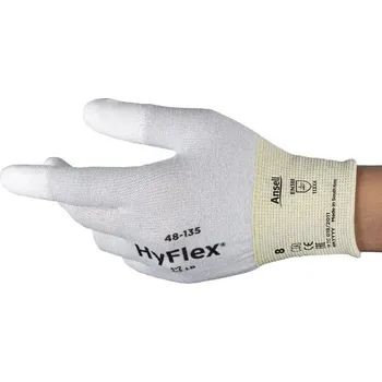 Pracovní rukavice RUKAVICE POVRSTVENÉ antistatické PU (prsty) ESD HYFLEX 48-135 bílá 9 (L)