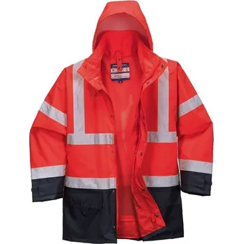 Pánský zimní kabát BUNDA High Vis 100% PES EXECUTIVE 5V1 S768 červená-tm.modrá XL