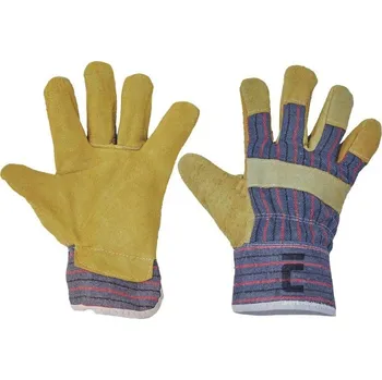 Pracovní rukavice RUKAVICE KOMBINOVANÉ hovězí štípenka TERN žlutá 11 (2XL)