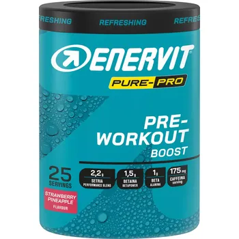 Anabolizér ENERVIT PRE-Workout Boost, dóza, 313 g jahoda + ananas