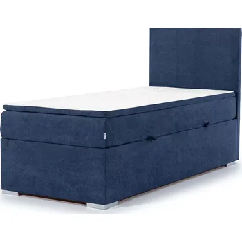 Postel Čalouněná jednolůžková postel ROCCO 90x200 Soro 76 tmavě modrá pravá