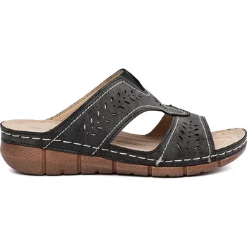 Dámské žabky Luxusní dámské nazouváky černé na klínku 41