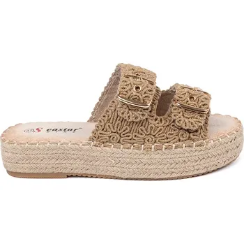 Dámské žabky Trendy nazouváky hnědé dámské platforma 37