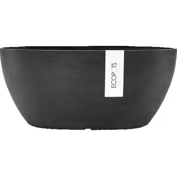 Výsadbová miska Ecopots Sofia plastová 30 x 13 x 13,5 cm tmavě šedá
