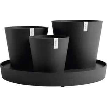 Květináč Květináč Ecopots Dubai plastový Ø 56,5 x 30,7 cm tmavě šedý