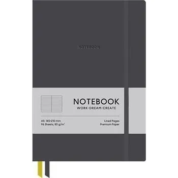 Zápisník Zápisník "Genius", tmavě šedá, A5, linkovaný, 96 listů, tvrdé desky, SHKOLYARYK A5-7126L