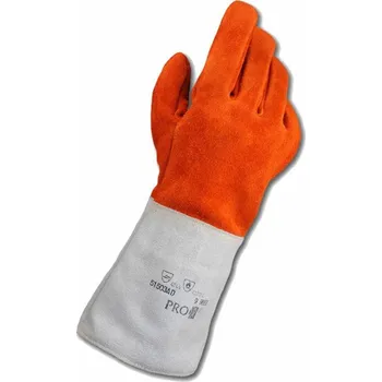 Pracovní rukavice RUKAVICE SVÁŘECÍ hovězí štípenka SUPERWELD 15 oranžová-šedá 9 (L)