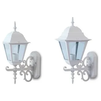 V-TAC Matná bílá nástěnná lucerna na E27 žárovku (2 velikosti) 245 x 185 x 445 mm