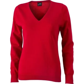 Pánský svetr SVETR dámský výstřih do V JN 02.0658 red XS